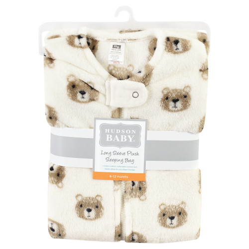 Hudson Baby Plush Sleeping Bag, Sack, Blanket, Long-Sleeve Bear