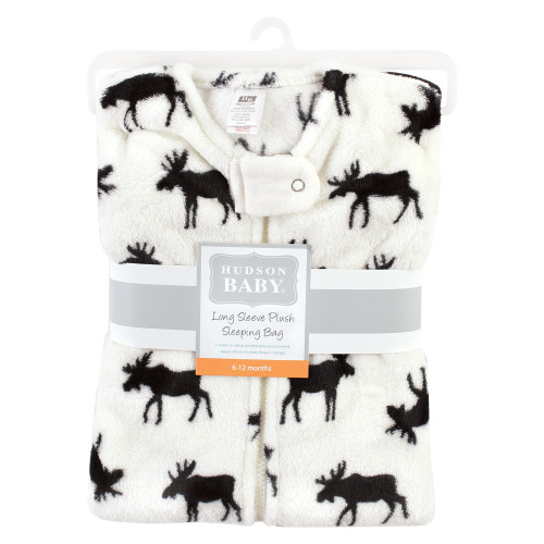 Hudson Baby Plush Sleeping Bag, Sack, Blanket, Long-Sleeve Moose