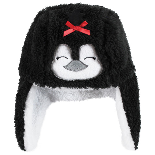 Hudson Baby Trapper Hat, Mitten and Bootie Set, Girl Penguin