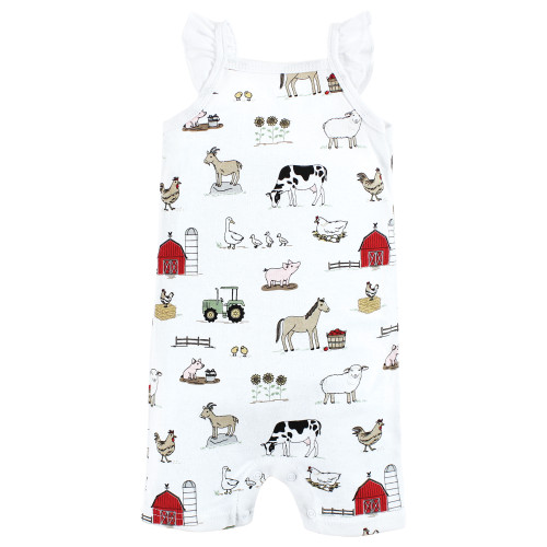 Hudson Baby Cotton Rompers, Hogs And Kisses