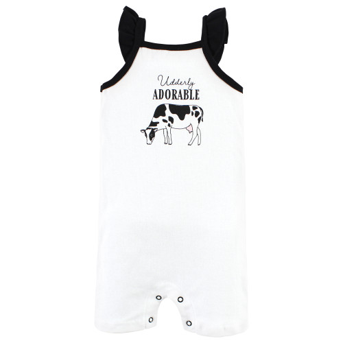 Hudson Baby Cotton Rompers, Udderly Adorable
