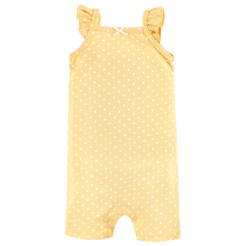 Hudson Baby Cotton Rompers, Sunflower