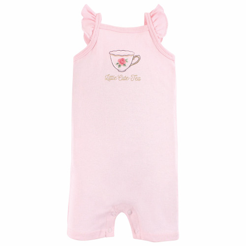 Hudson Baby Cotton Rompers, Tea Party