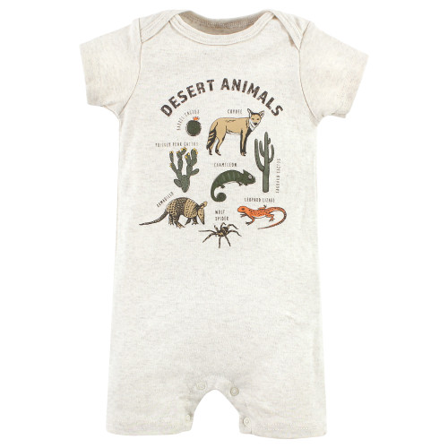 Hudson Baby Cotton Rompers, Desert Animals
