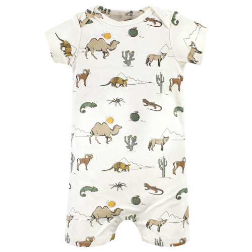 Hudson Baby Cotton Rompers, Desert Animals