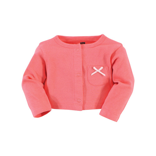 Hudson Baby Cotton Dress and Cardigan Set, Coral Watermelon