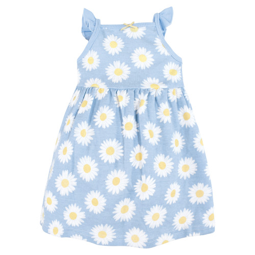 Hudson Baby Cotton Dresses, Blue Daisy