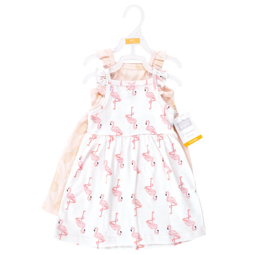 Hudson Baby Cotton Dresses, Flamingo Pineapple