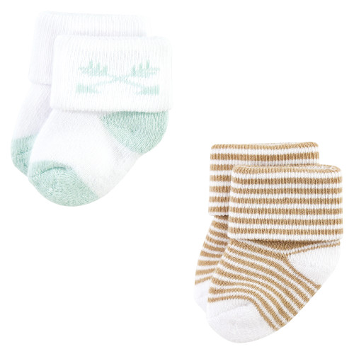 Luvable Friends Newborn and Baby Terry Socks, Owl 12-Pack