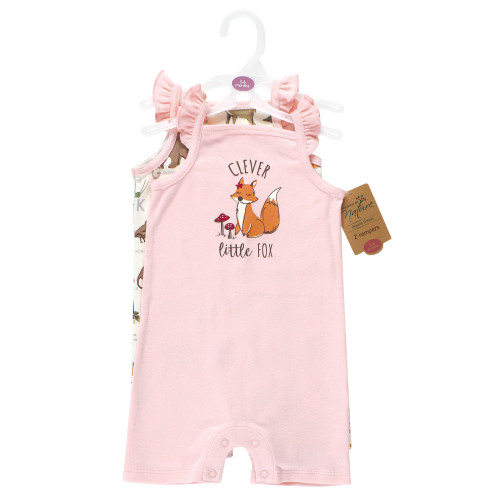 Touched by Nature Organic Cotton Rompers, Woodland Alphabet
