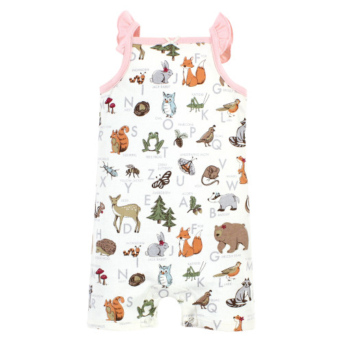 Touched by Nature Organic Cotton Rompers, Woodland Alphabet