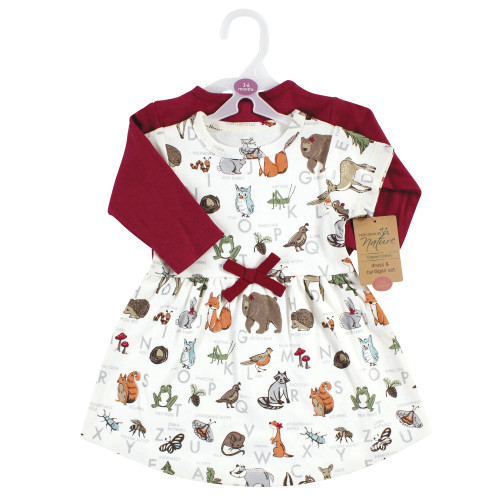 Touched by Nature Organic Cotton Dress and Cardigan, Woodland Alphabet