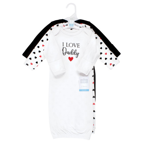 Hudson Baby Cotton Gowns, Girl Daddy Red Black