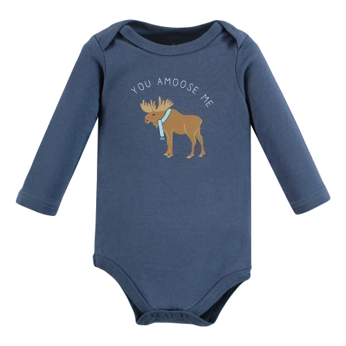 Hudson Baby Cotton Long-Sleeve Bodysuits, Arctic Animals