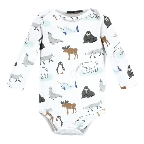 Hudson Baby Cotton Long-Sleeve Bodysuits, Arctic Animals