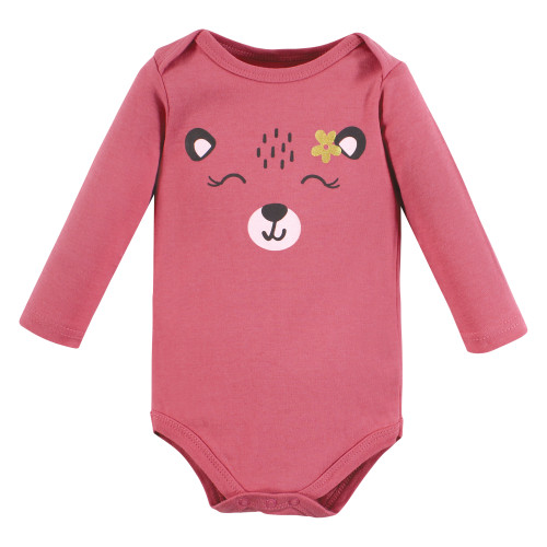 Hudson Baby Cotton Long-Sleeve Bodysuits, Girl Woodland Animals