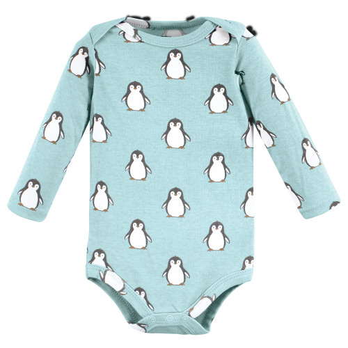 Hudson Baby Cotton Long-Sleeve Bodysuits, Chill Out Penguin