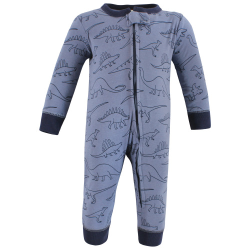 Hudson Baby Cotton Sleep and Play, Blue Green Dino