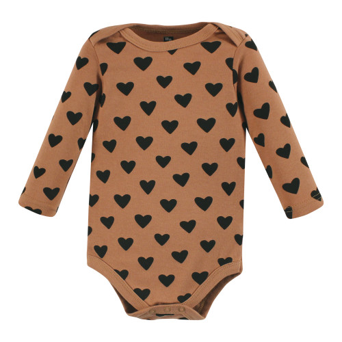 Hudson Baby Cotton Long-Sleeve Bodysuits, Cinnamon Pink Prints 7-Pack