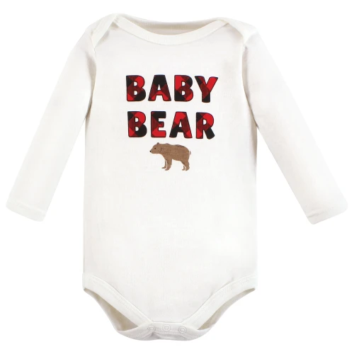 Hudson Baby Cotton Long-Sleeve Bodysuits, Brown Bear 7-Pack
