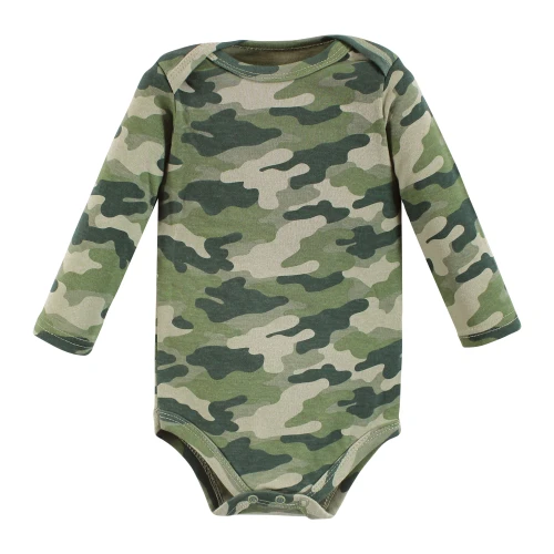 Hudson Baby Cotton Long-Sleeve Bodysuits, Into The Woods Prints 7-Pack