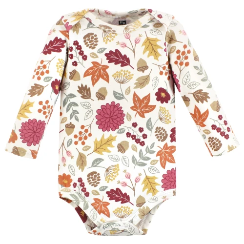 Hudson Baby Cotton Long-Sleeve Bodysuits, Fall Squirrel 3-Pack