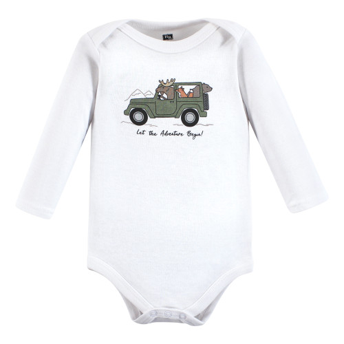 Hudson Baby Cotton Long-Sleeve Bodysuits, Animal Adventure 3-Pack