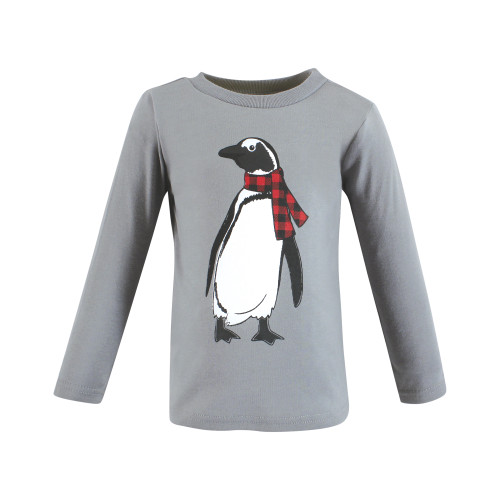 Hudson Baby Long Sleeve T-Shirts, Winter Penguin Moose