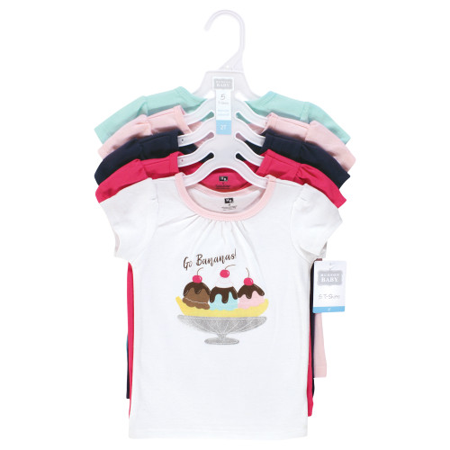 Hudson Baby Short Sleeve T-Shirts, Ice Cream Dino