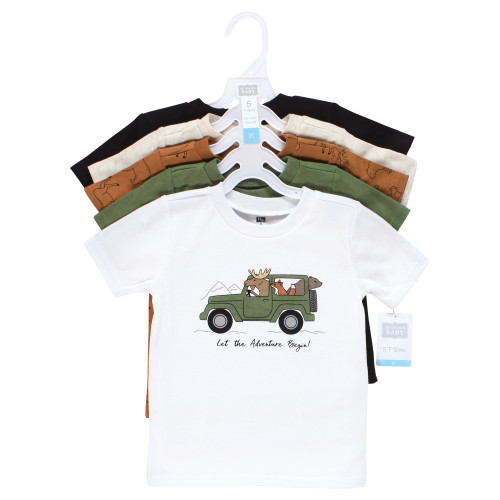 Hudson Baby Short Sleeve T-Shirts, Animal Adventure