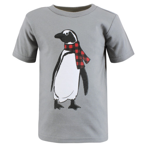 Hudson Baby Short Sleeve T-Shirts, Winter Penguin Moose