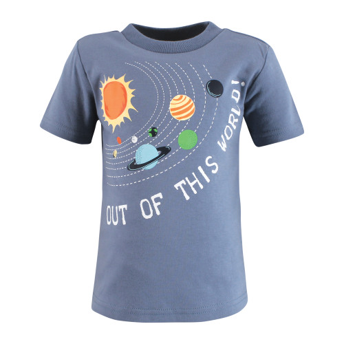 Hudson Baby Short Sleeve T-Shirts, Solar System Shark