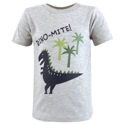 Hudson Baby Short Sleeve T-Shirts, Construction Dino