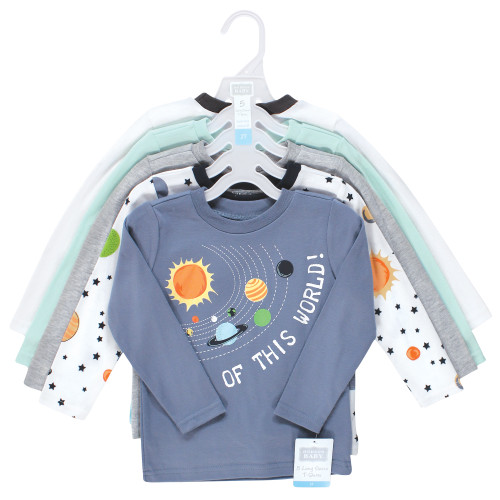 Hudson Baby Long Sleeve T-Shirts, Solar System Shark