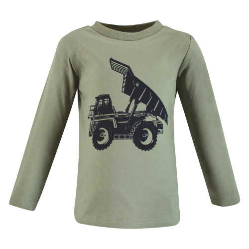 Hudson Baby Long Sleeve T-Shirts, Construction Dino