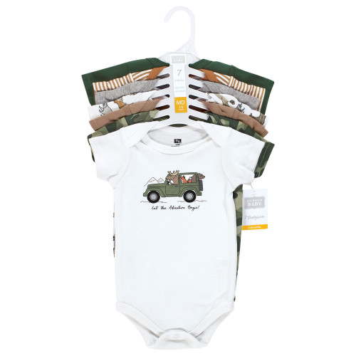 Hudson Baby Cotton Bodysuits, Animal Adventure