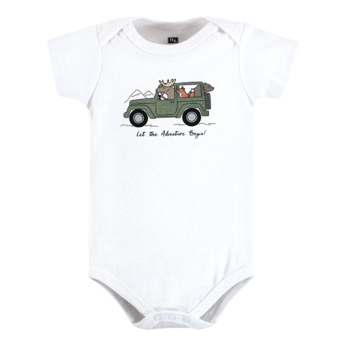 Hudson Baby Cotton Bodysuits, Animal Adventure