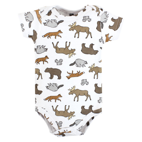 Hudson Baby Cotton Bodysuits, Animal Adventure