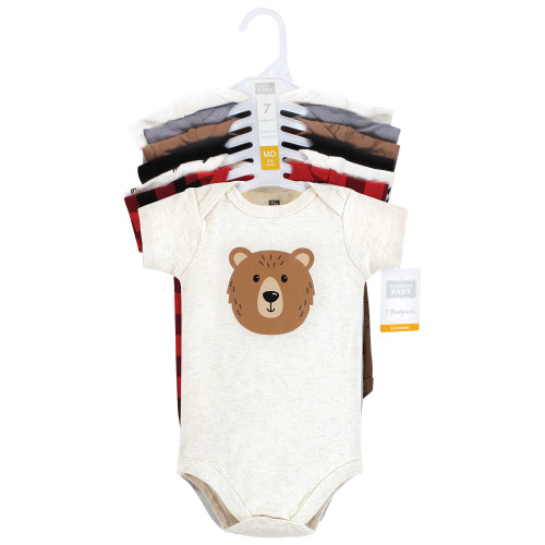 Hudson Baby Cotton Bodysuits, Brown Bear