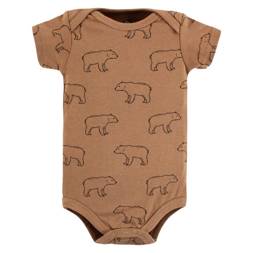 Hudson Baby Cotton Bodysuits, Brown Bear