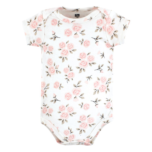 Hudson Baby Cotton Bodysuits, Cinnamon Pink Prints
