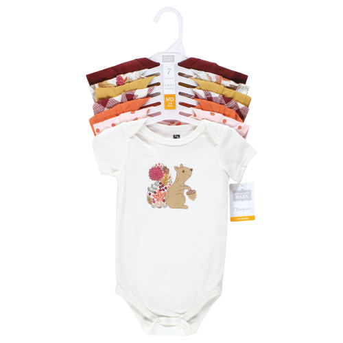 Hudson Baby Cotton Bodysuits, Fall Squirrel