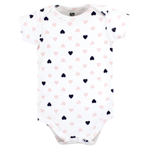Hudson Baby Cotton Bodysuits, Girl Mommy Pink Navy 3Pk