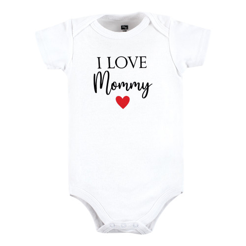 Hudson Baby Cotton Bodysuits, Girl Mommy Red Black 5Pk