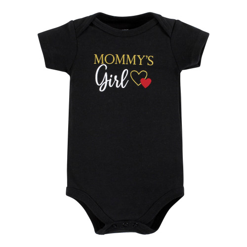 Hudson Baby Cotton Bodysuits, Girl Mommy Red Black 5Pk