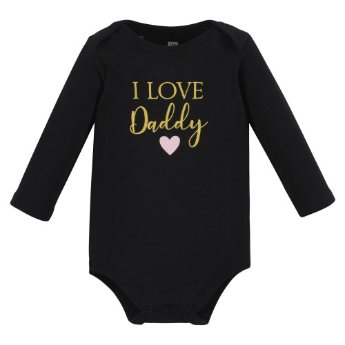 Hudson Baby Cotton Long-Sleeve Bodysuits, Girl Daddy 3-Pack
