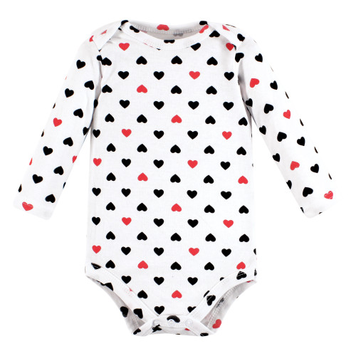 Hudson Baby Cotton Long-Sleeve Bodysuits, Girl Mommy Red Black 3-Pack