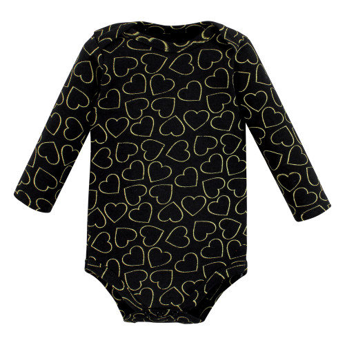 Hudson Baby Cotton Long-Sleeve Bodysuits, Girl Mommy Red Black 5-Pack