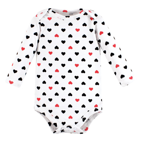 Hudson Baby Cotton Long-Sleeve Bodysuits, Girl Mommy Red Black 5-Pack