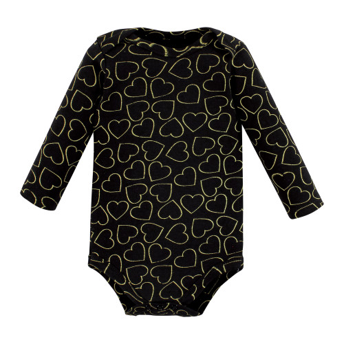 Hudson Baby Cotton Long-Sleeve Bodysuits, Girl Daddy Red Black 5-Pack